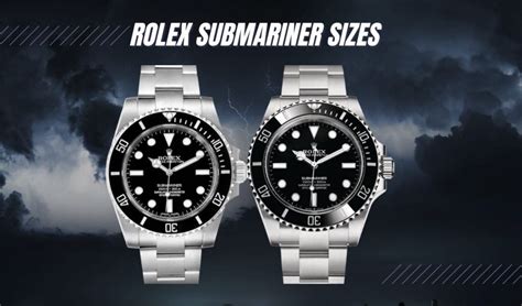 rolex submarine size|Rolex Submariner size guide.